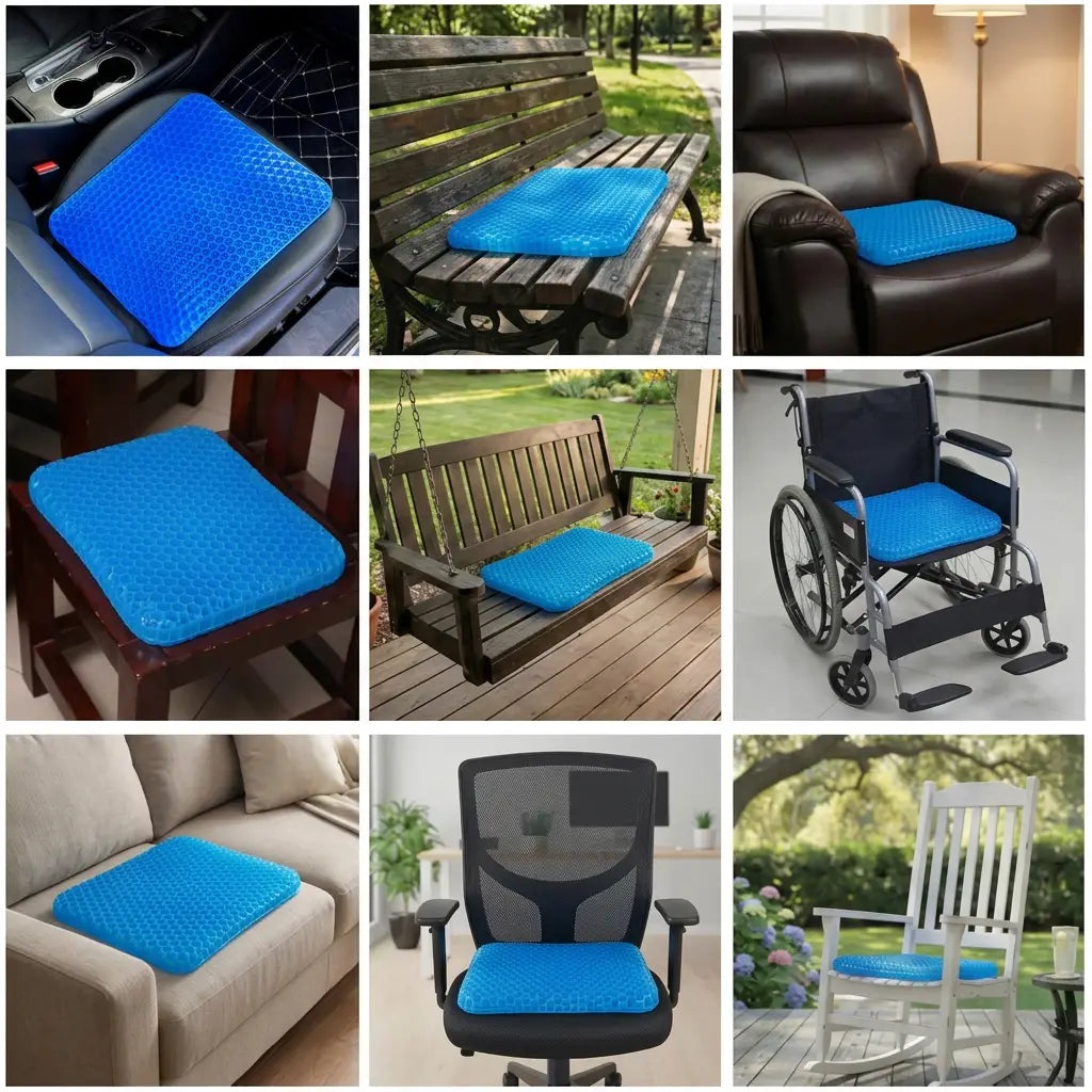 Cojín Ergonómico de Gel Doble Capa con Base Antideslizante